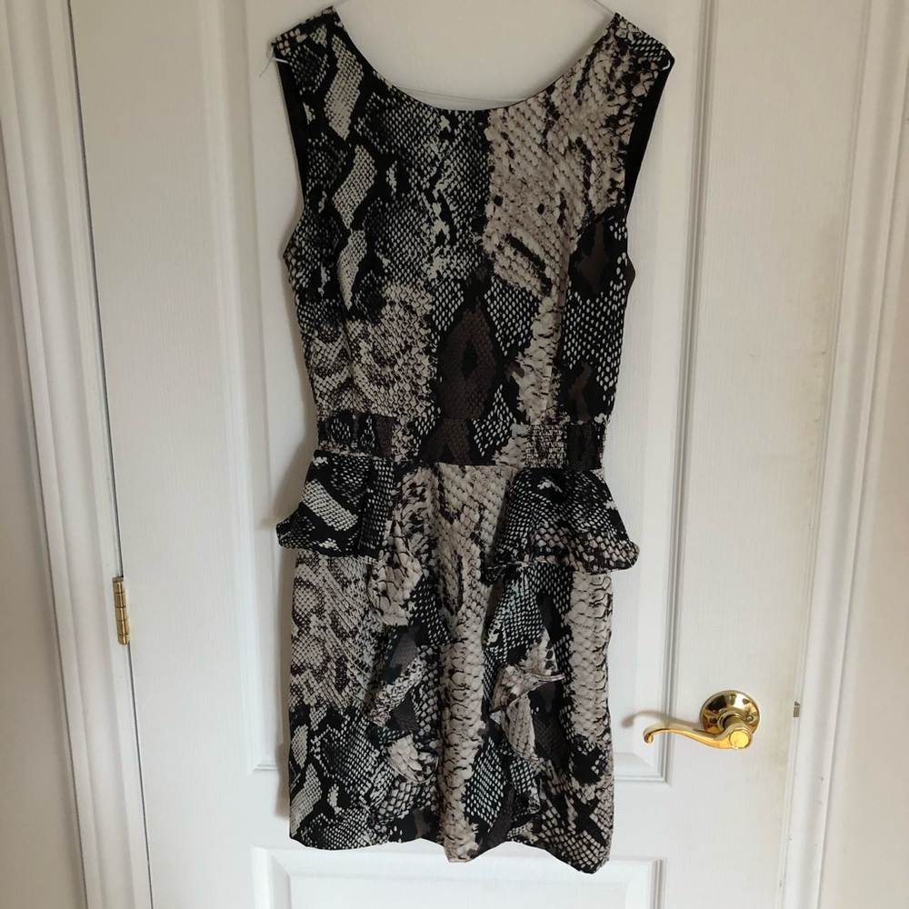 Bedo snake pattern peplum dress